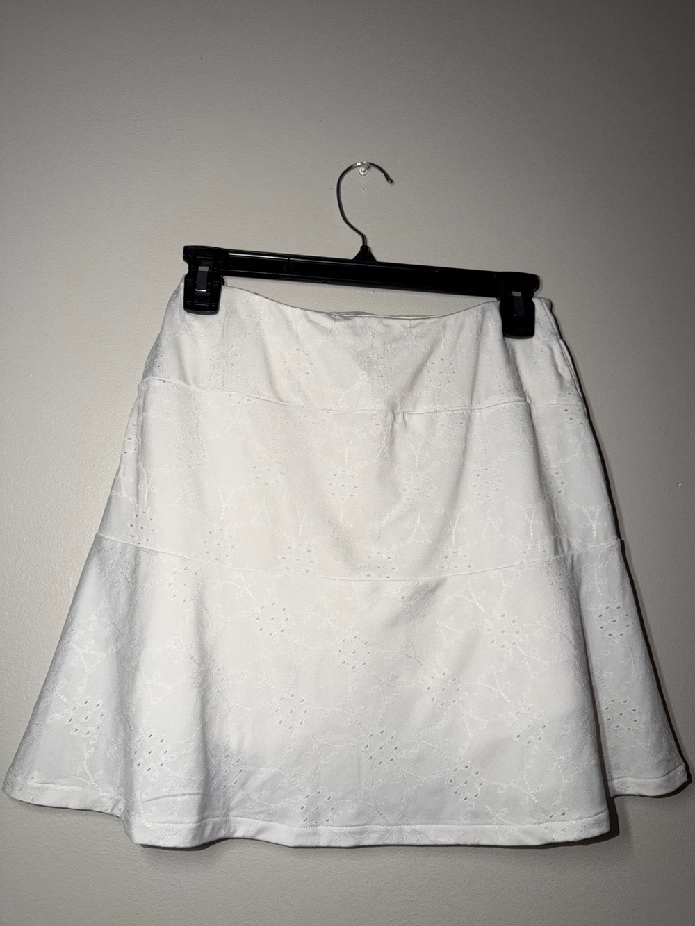 Lady Hagen White Eyelet A-Line Skirt